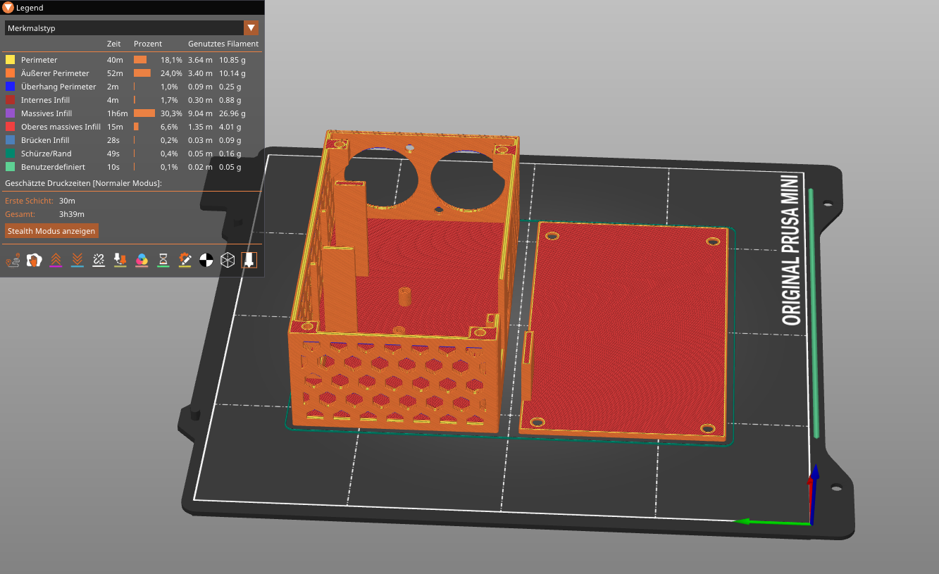 Prusa Slicer with case loaded